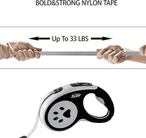 Tangle-Free One-Handed Brake 5M/16FT Extendable <strong>Dog</strong> <strong>Lead</strong> with <strong>Strong</strong> Nylon Tape - Product Image 3