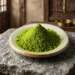 Boisson au thé vert matcha avec crème fouettée et garniture de poudre de matcha dans un verre pour les amateurs de thé - Product Image 3