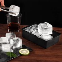 Soldes d'été : Bac à glaçons carré en silicone de qualité alimentaire sans BPA, réutilisable, empilable, avec logo personnalisé, forme boule de rose