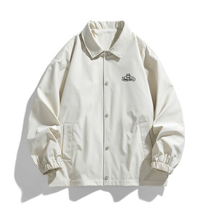 Chaqueta cortavientos de nailon <span class=keywords><strong>para</strong></span> <span class=keywords><strong>hombre</strong></span> con cierre de un solo pecho de alta calidad, chaqueta de entrenador de nuevo diseño <span class=keywords><strong>para</strong></span> <span class=keywords><strong>ciclismo</strong></span> de Primavera al por mayor - Product Image 2