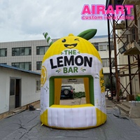 Stand de vente gonflable en forme de citron, kiosque à boissons gonflable en forme de fruit, stand promotionnel gonflable pour la promotion de marques de jus