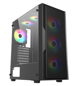 La última caja de <span class=keywords><strong>PC</strong></span> Mid Tower Gamer Gaming Desktop Micro ATX ITX MATX Caja de computadora negra de aluminio con ventilador RGB y Red a prueba de polvo - Product Image 1