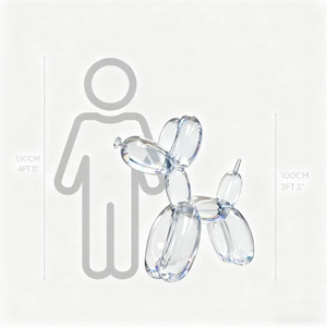 Scultura Moderna di Cane Palloncino in Resina Trasparente Fatta a Mano, Arte da Collezione - Product Image 5