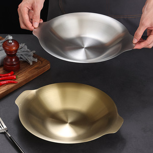 Stainless Steel Double Eared Dry Pot For Crayfish Sichuan Hunan Cuisine Barbecue Sauerkraut Fish Soup 30cm Durable Hand Wash - Product Image 2