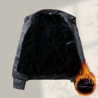 Blouson Moto Homme Rétro en PU, Coupe Ample et Oversize, Respirant, Coupe-Vent, Tendance Hiver, Chaud et Personnalisable