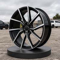 Jantes en alliage d'aluminium forgé à deux tons, à 5 trous, finition dorée usinée, ET personnalisé 20 mm, neuves pour voitures particulières Audi