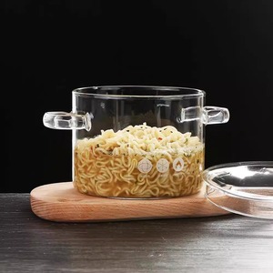 1.35L/1.5L/1.9L Heat-resistant Glass Cooking Pot &amp; <strong>Saucepan</strong> Set 2 Handles Gas <strong>Induction</strong> Ready for Noodle Soup Milk Baby Food - Product Image 2