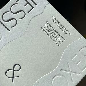 Cartes postales personnalisées en papier coton 600g-700g, imprimées en typographie, gaufrées, pour invitations et cartes de remerciement, idéales pour l'emballage. - Product Image 3