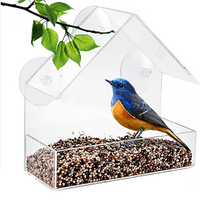 3 ventouses extra fortes en plastique acrylique transparent pour fenêtre écologique Mangeoire/abreuvoir pour oiseaux à l'épreuve des écureuils