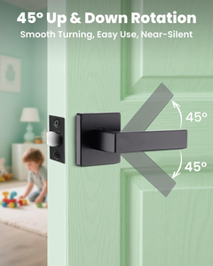 2025 thiết kế hiện đại hotselling đương đại vuông Giả đòn bẩy cửa xử lý không biến Matt đen tính năng chống thấm nước - Product Image 4