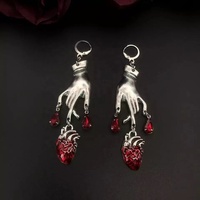 Boucles d'oreilles en forme de cœur avec goutte de sang rouge, bijoux de mode pour femmes, cadeau