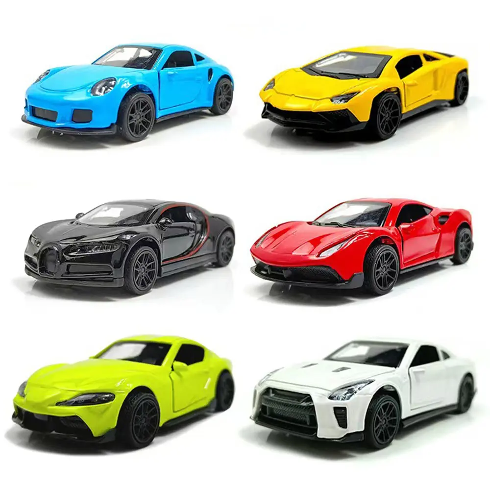1:43 Alloy car model metal back simulation car toy boy gift sports car ornaments can open the door