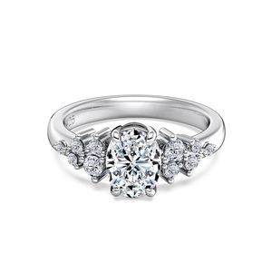 Bague cocktail ovale en moissanite Dylam Fashion en argent 925 pour femme, plaquée or 18 carats et rhodium, bijoux de fiançailles - Product Image 1