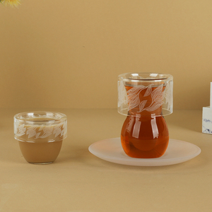 Juego de Tazas de Café y Té Estilo Árabe con Borde Enrollado, Diseño de Hoja Grabado con Láser, Personalizable, 6 Piezas con Empaque - Product Image 2