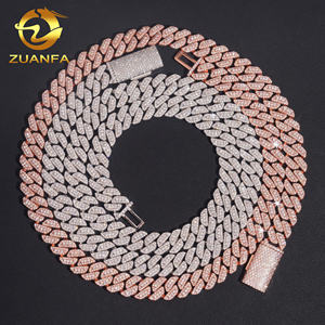 Collar Cubano de Lujo para Hombre Estilo Hip Hop de Venta al por Mayor Cadena de Eslabones Cubanos de 10 MM en Plata Esterlina 925 con Diamantes de Moissanita VVS Color <span class=keywords><strong>D</strong></span> - Product Image 3