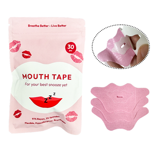 Bande adhésive pour la bouche en hydrogel hydratant hypoallergénique en forme de lèvres, adhésif doux, anti-ronflement, patch buccal hydratant pour dormir - Product Image 5