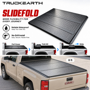 GMC Sierra 1500 Regular Cab <b>Slide</b> Fold Tonneau Cover for 8 ft <b>Bed</b> Aluminum Tri Fold Truck <b>Bed</b> Cover and Sliding Rail System - Product Image 1