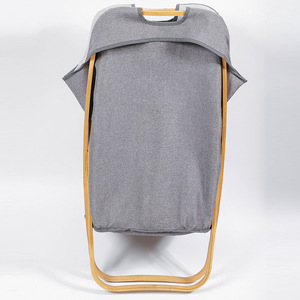 <b>Collapsible</b> Laundry Basket Space Gray 68cm Foldable <b>Storage</b> Organizer For Home Bedroom Bathroom - Product Image 4
