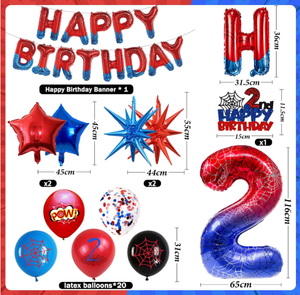 Decoración de Fiesta de Cumpleaños de Spider-Man, Globos de Número Gigante de Feliz Cumpleaños, Guirnalda de Globos de Látex Impresos, Adornos para Pastel - Product Image 6
