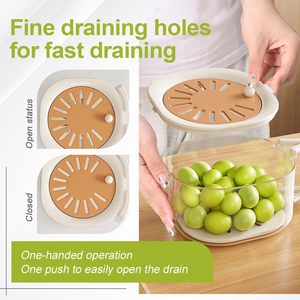 2 in 1 Fruit Washing Bowl with <b>Strainer</b> 2025 Multifunctional Kitchen <b>Colanders</b> Plastic Drain Basket Vegetable Washing <b>Strainers</b> - Product Image 2