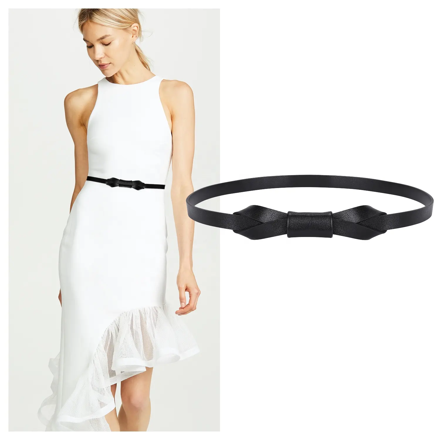 No hole Skinny Women Belt Thin Waist Belt for Dress Designer Fashion Elegant Classic Lady Belt