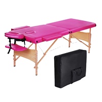 Table de massage pliante en bois rose réglable en hauteur SW, capacité 300 kg, table de beauté portable