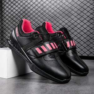 Zapatillas de levantamiento de pesas de alta calidad para hombre, con logo personalizado, para culturismo, powerlifting, gimnasio, sentadillas y peso muerto, de PU. - Product Image 4