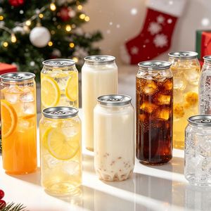 Botellas de Alta Calidad para Jugos, Café y Bebidas, Latas con Tapa de Aluminio, Lata Transparente para Bebidas, para Tiendas de Bebidas - Product Image 3