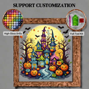 Kit <span class=keywords><strong>di</strong></span> Pittura Diamantata 5D Songwoo per Halloween, Casa Stregata Colorata con Diamanti - Product Image 1