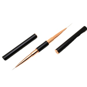 YINDUOFEI Stylo à double tête professionnel pour ongles, en nylon acrylique, avec manche métallique, pinceau liner pour usage esthétique - Product Image 1