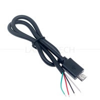 Câble USB Micro B V8 5 broches mâle vers fils nus à pigtail ouvert personnalisé