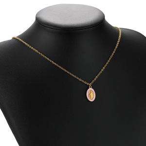 จี้รูปวงรีพระแม่มารี |   จี้เคลือบทอง 18K PVD บนสแตนเลสสตีลลายคริสเตียนเคลือบเงา |   การทำเครื่องประดับ DIY สุดฮิตสำหรับเด็ก - Product Image 6