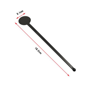 Agitateur de cocktail 180 mm, tête ronde en plastique noir, style simple pour mélanger les cocktails - Product Image 5
