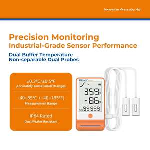 Enregistreur de données de <span class=keywords><strong>thermomètre</strong></span> Affichage numérique Alarme Réfrigérateur Shadow 100 000 points Exportation Rapport PDF/CSV <span class=keywords><strong>Pharmacie</strong></span> - Product Image 2