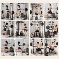 Estación de Gimnasio Comercial Multifuncional Cheongar: Jaula de Potencia, Máquina Smith, Ejercicio de Brazos, Entrenamiento de Bíceps, Acero