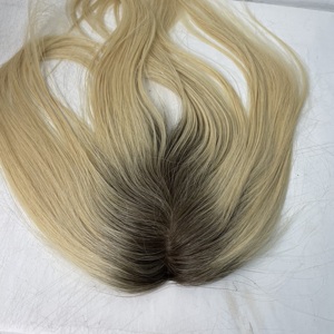 New <span class=keywords><strong>Silk</strong></span> Cơ sở 3*5inch Ombre Màu sắc T2 #/613 # tóc miếng cho Bím Tóc phụ nữ - Product Image 5
