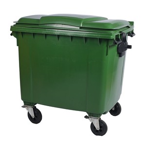 Plastic Dustbin 1100L 4 Wheelie Bin Rubbish Bin And Waste Containers 1100 Liters Wheely Bins With Flat Lid