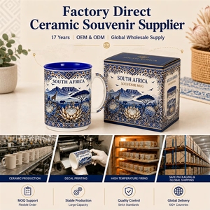 Tasses en céramique souvenirs touristiques d'Afrique du <span class=keywords><strong>Sud</strong></span>, motif floral, montagne, faune, pour café, lait, mug, personnalisation OEM ODM, vente en gros - Product Image 6