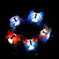 Autocollant mural papillon 3D lumineux LED multicolore en PVC pour salon, chambre, décoration de mariage et de fête