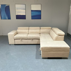 Nuovo Design Set di Divani in Pelle PU a Forma di L, Divano Letto Moderno Decorativo Convertibile per Soggiorno - Product Image 5