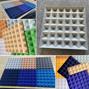 Panneaux acoustiques pyramidaux 3D <span class=keywords><strong>QQ</strong></span> en feutre PET, dalles murales insonorisantes, panneaux insonorisants en forme de coin pour studio, plus de 40 couleurs disponibles - Product Image 2