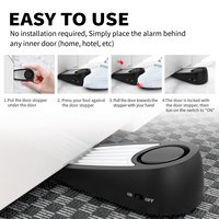 Alarme de sécurité domestique antivol 130 dB, cale de porte en caoutchouc de silicone avec alarme pour le bas de porte