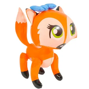 factory vinyl inflatable orange bowed fox toys durable plastic blow up lady fox 3D animal party decoration toys