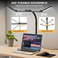 Lampe de bureau LED à col de cygne réglable de 28,2 pouces avec base, lampe d'architecte à intensité variable et protectrice des yeux pour le bureau et l'étude