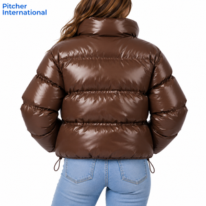 Low moq <b>womens</b> puffer <b>jacket</b> supplier for startup labels developing custom <b>womens</b> <b>winter</b> outerwear collections - Product Image 3