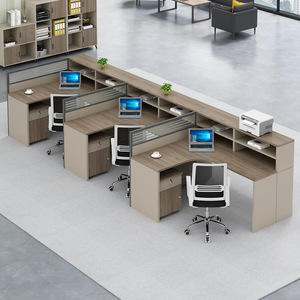 Postazione di Lavoro Modulare a L per Ufficio, Scrivania Espandibile con Armadietto per Personale di <span class=keywords><strong>Call</strong></span> Center - Product Image 1