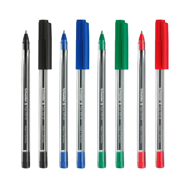 505 문구 볼 포인트 펜 블루 레드 그린 블랙 플라스틱 로고 인쇄 펜