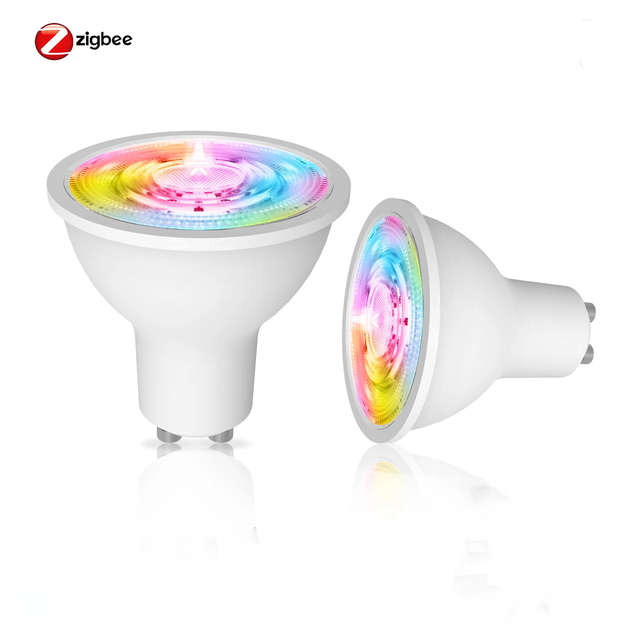 Tuya ZigBee GU10 WIFI Smart LED Bulbs RGB C+W White 5W Dimmable Lamps Smart Life APP Control Light Bulbs Work Alexa/Google