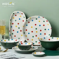 Set di piatti europei per Festival colorati occidentali Set di stoviglie in ceramica per piatti di pittura natalizia in porcellana