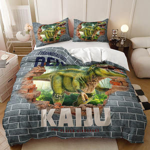 Juego de Ropa de Cama <span class=keywords><strong>Infantil</strong></span> Feelyou con Diseño de Dinosaurios de Dibujos Animados, Funda Nórdica con Diseño de Dinosaurios de la Selva para Decoración de Habitaciones - Product Image 5